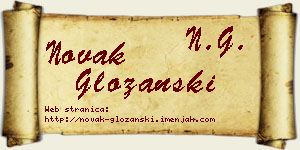 Novak Gložanski vizit kartica